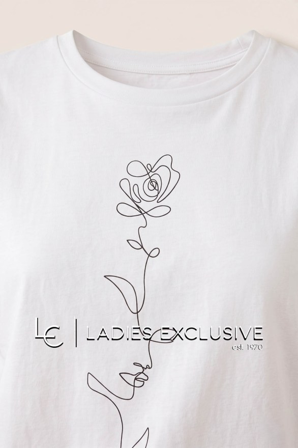 FRANSA Μπλούζα t-shirt με στάμπα αφηρημένο λουλούδι