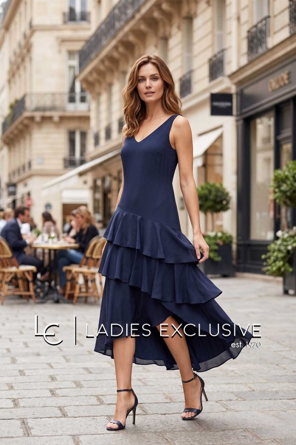 BELLA P. Φόρεμα με ράντα και βολάν