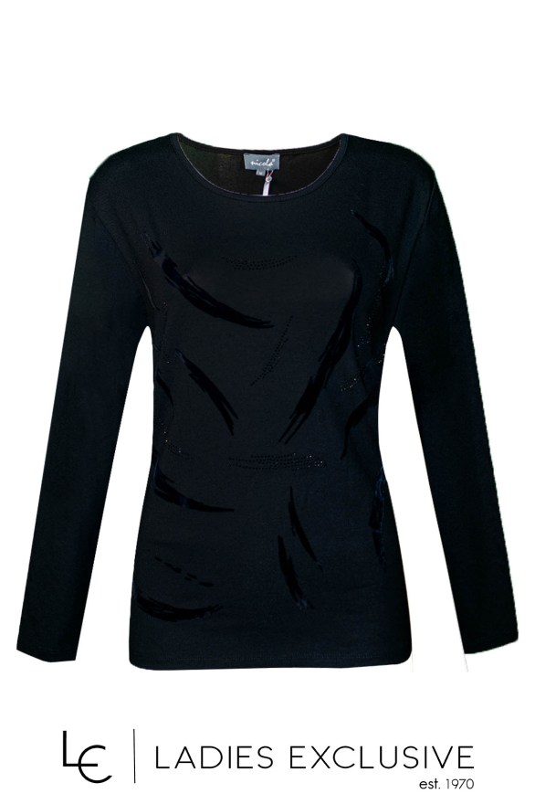 NICOLA Μπλούζα με βελουτέ στάμπα