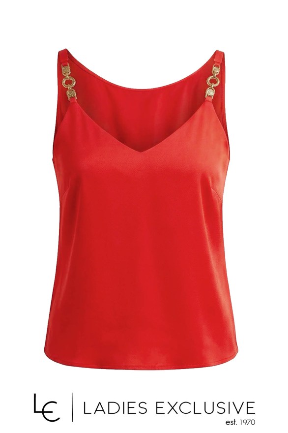 ESTEL Μπλούζα σατέν lingerie με ράντα