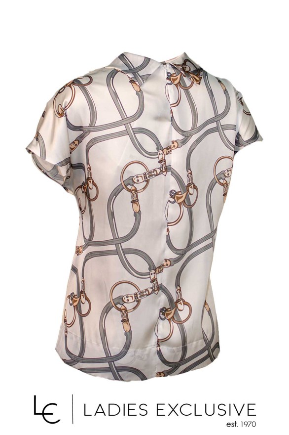 BELLA P. Μπλούζα κοντομάνικη σατέν