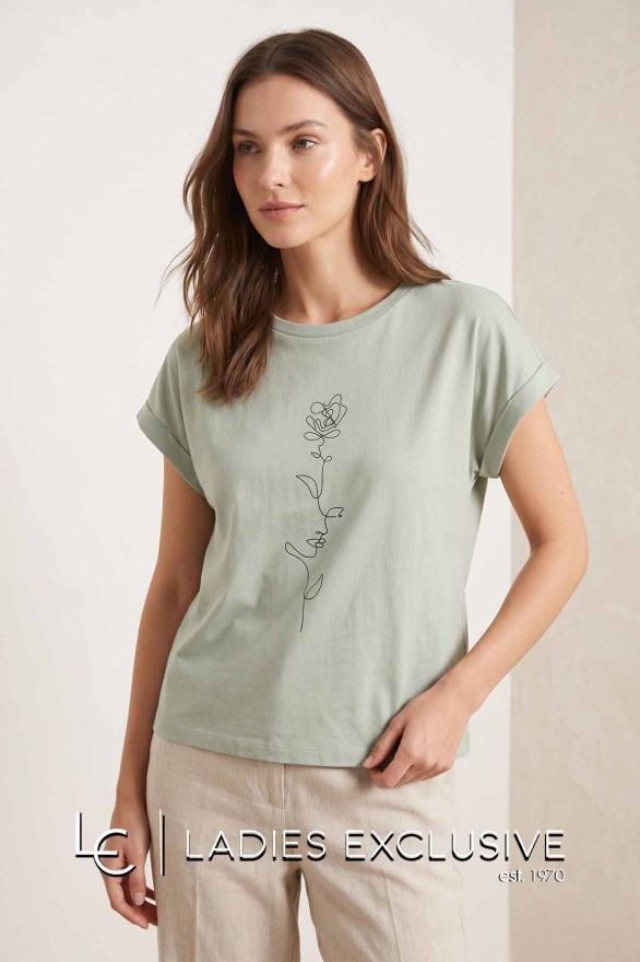 FRANSA Μπλούζα t-shirt με στάμπα αφηρημένο λουλούδι