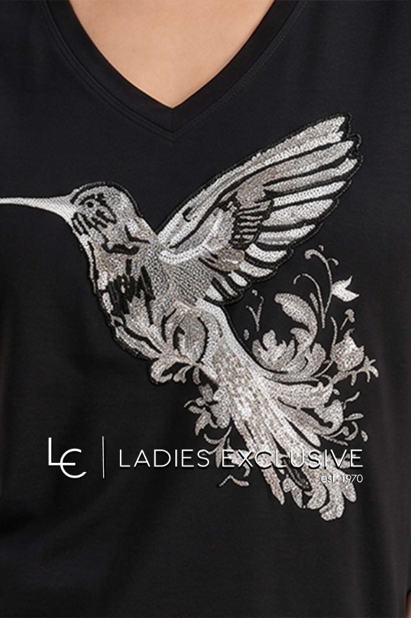 NICOLA Μπλούζα κοντομάνικη με σχέδιο πουλί