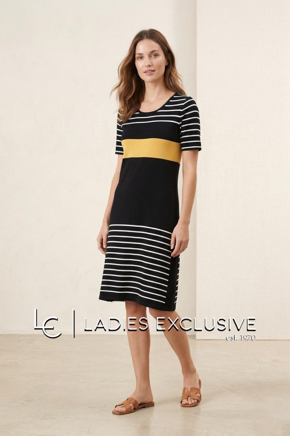 NICOLA Φόρεμα κοντομάνικο με αραιές ρίγες