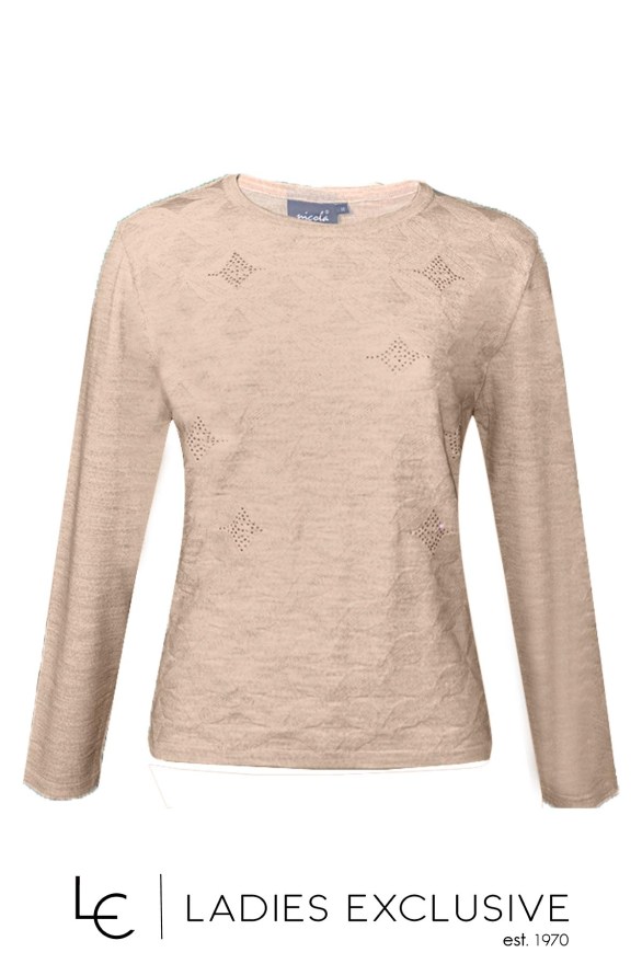 NICOLA Μπλούζα με ανάγλυφα και στρας