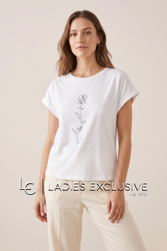 FRANSA Μπλούζα t-shirt με στάμπα αφηρημένο λουλούδι