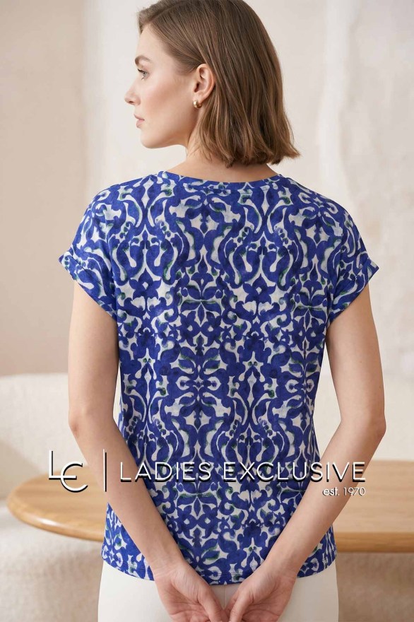 FRANSA Μπλούζα κοντομάνικη εμπριμέ