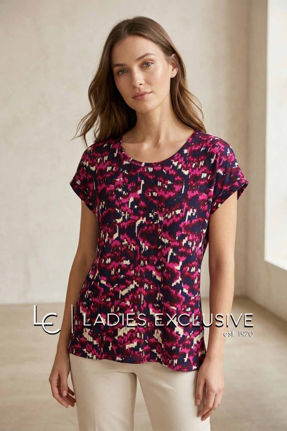 FRANSA Μπλούζα κοντομάνικη εμπριμέ