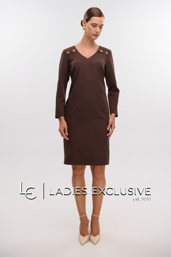 FIBES Φόρεμα κρεπ σε ίσια γραμμή