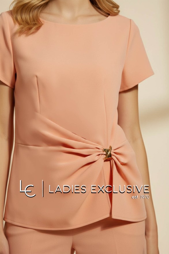 BELLA P. Μπλούζα κοντομάνικη κρεπ