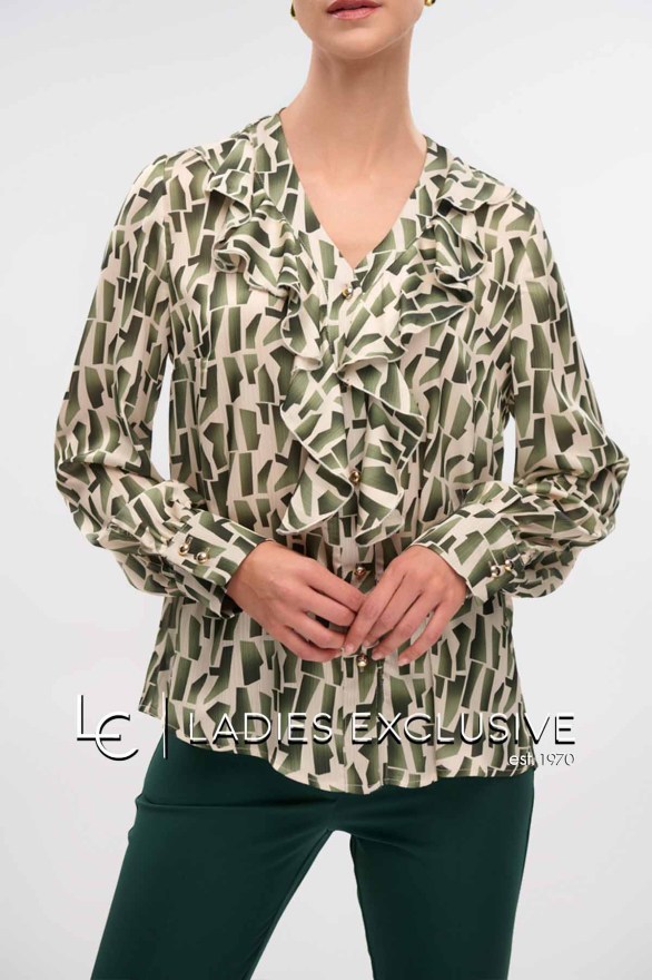 FIBES Πουκάμισο σατέν με βολάν