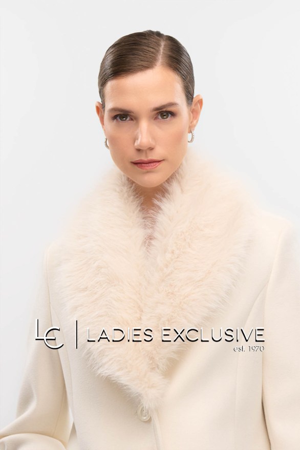 FIBES Παλτό με γούνινο γιακά