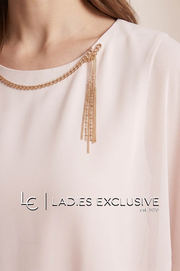 EFFECT Φόρεμα βραδινό κρεπ με μουσελίνα