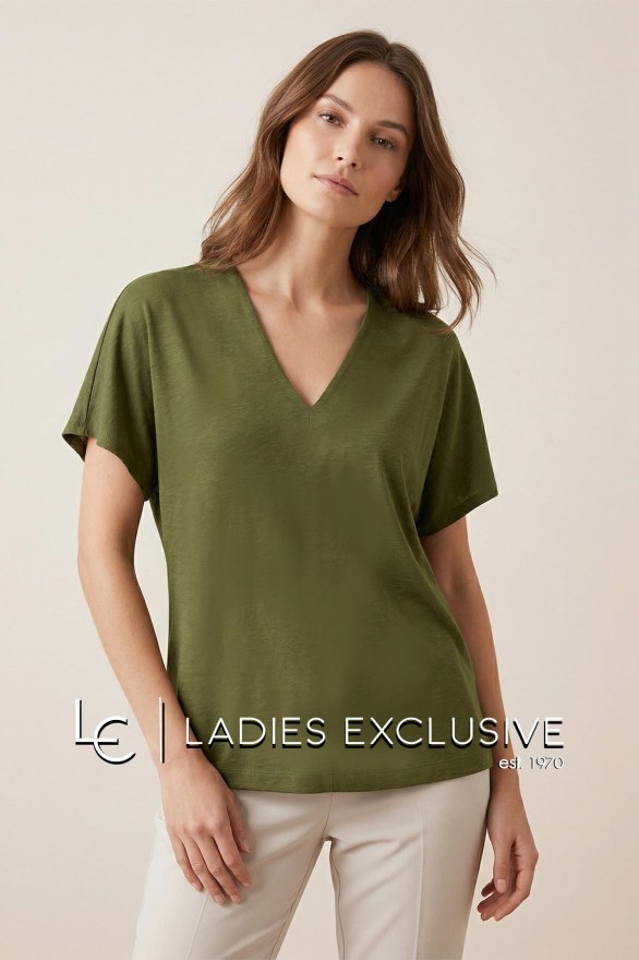 FRANSA Μπλούζα κοντομάνικη με v