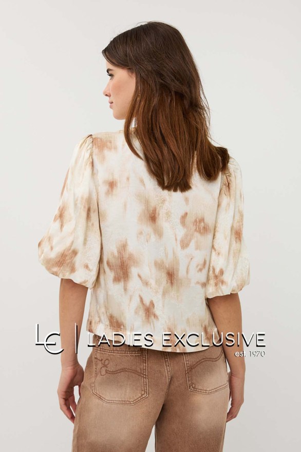 ESQUALO Τοπ σατέν με ballon μανίκια