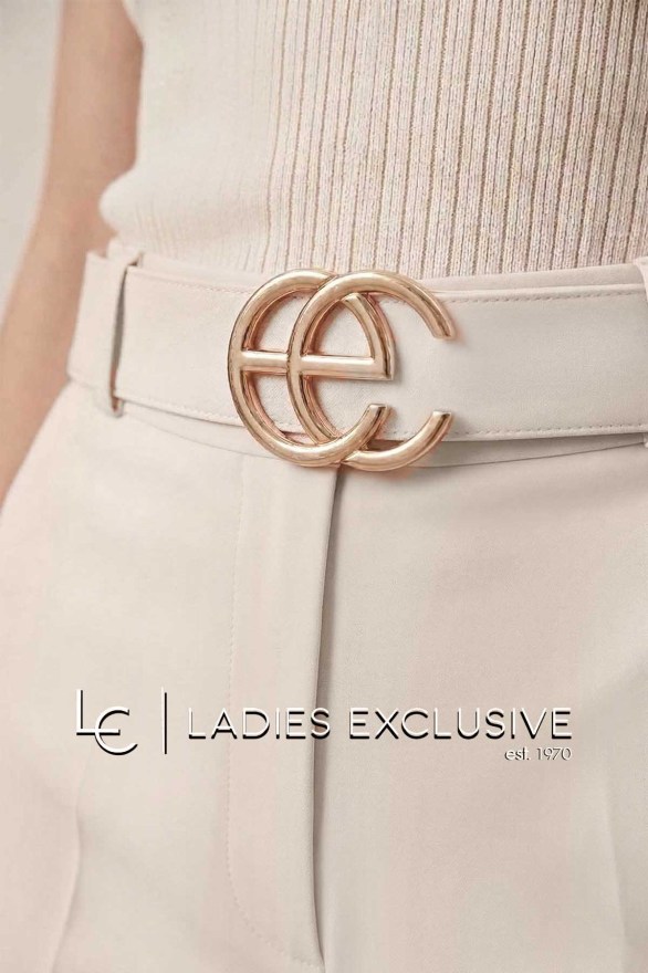 ESTEL Παντελόνα κρεπ με ζώνη