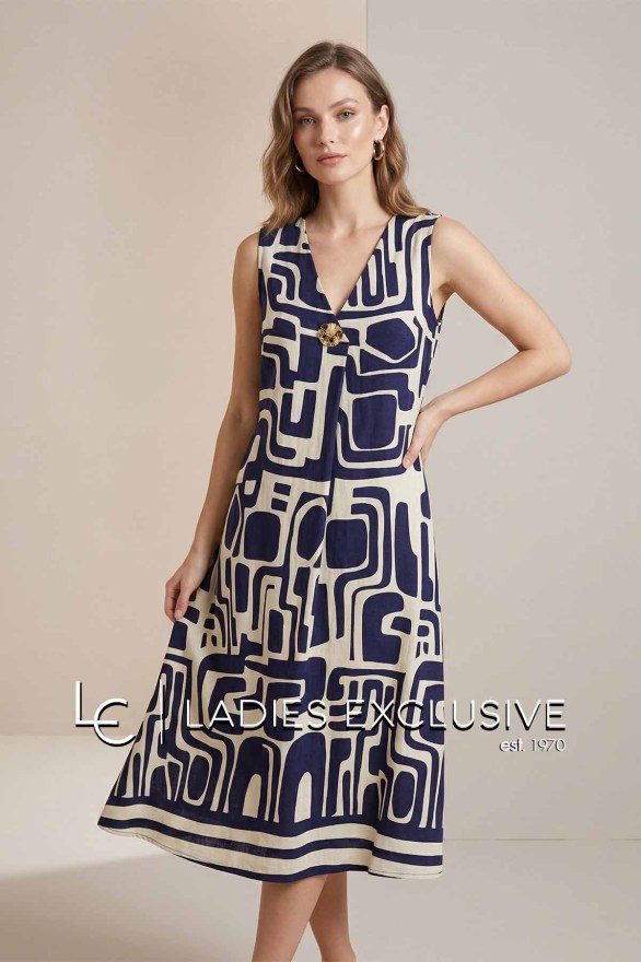 FIBES Φόρεμα αμάνικο σε άνετη γραμμή