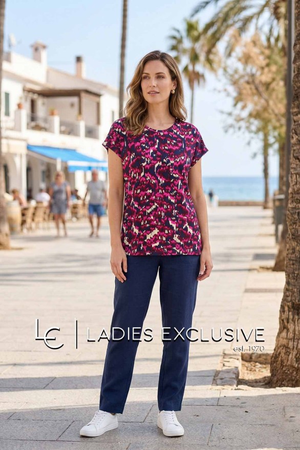 FRANSA Μπλούζα κοντομάνικη εμπριμέ