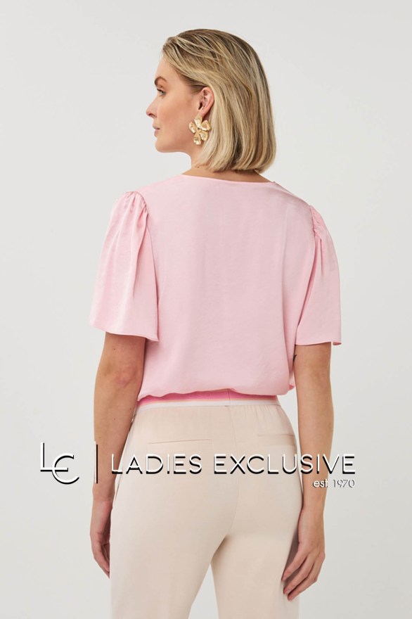 ESQUALO Μπλούζα κοντομάνικη σατέν