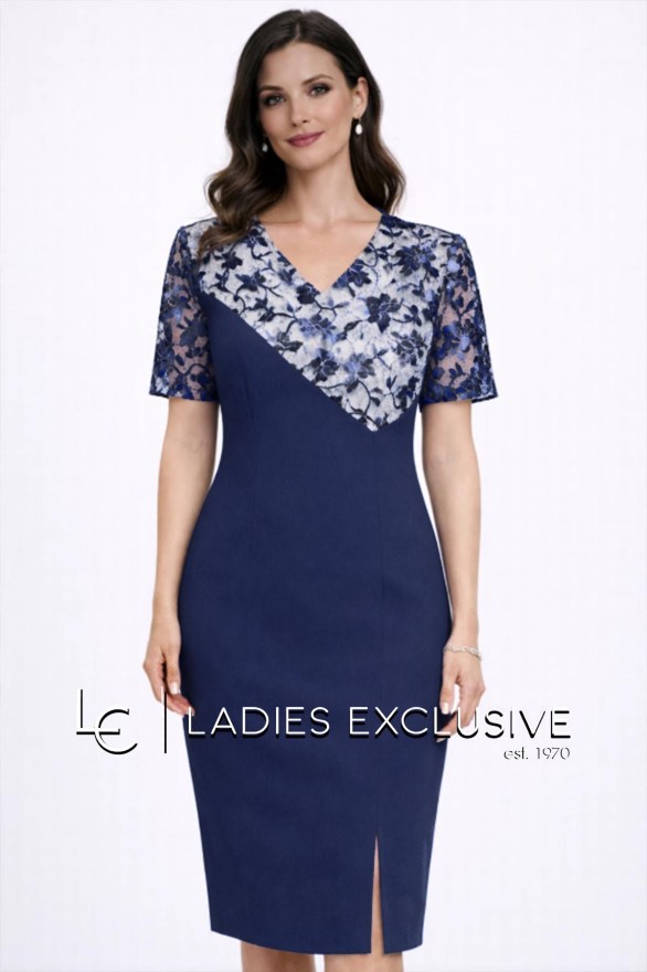 WEFTS Φόρεμα μίντι κοντομάνικο με δαντέλα