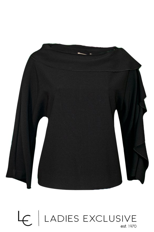 BELLA P. Μπλούζα κρεπ με βολάν