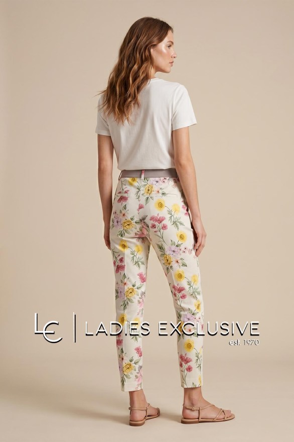 BELLA P. Παντελόνι βαμβακερό αστραγάλου φλοράλ