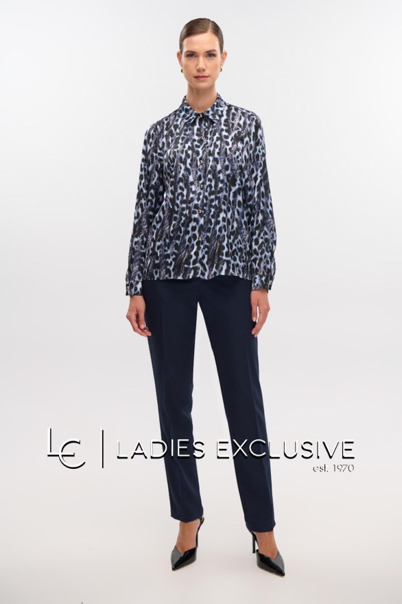 FIBES Πουκάμισο σατέν με πέτο γιακά