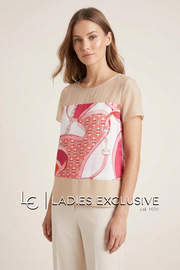 BELLA P. Μπλούζα κοντομάνικη σατέν