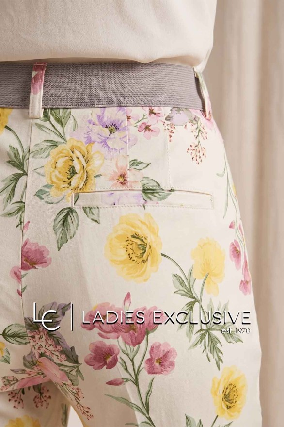 BELLA P. Παντελόνι βαμβακερό αστραγάλου φλοράλ