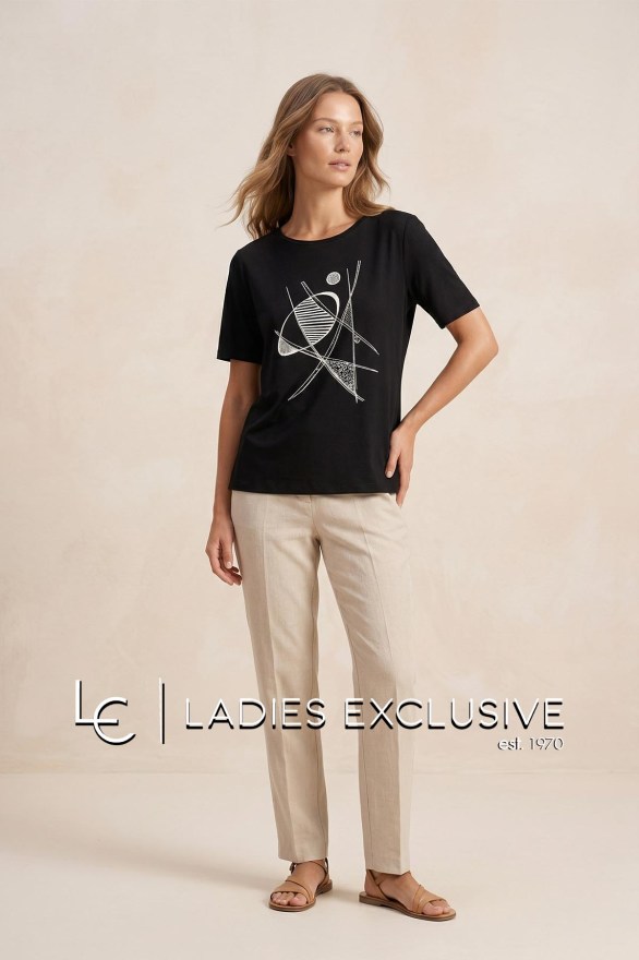 NICOLA Μπλούζα κοντομάνικη με στάμπα και στρας