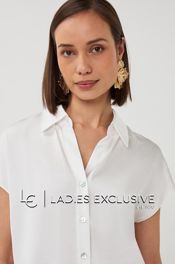 ESQUALO Πουκάμισο σατέν με κοφτό μανίκι