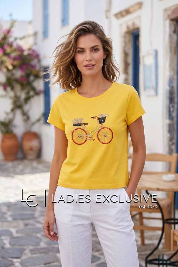 NICOLA Μπλούζα κοντομάνικη με κεντημένο ποδήλατο