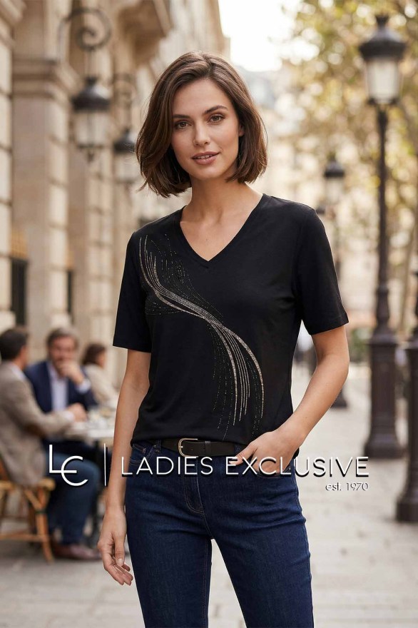 NICOLA Μπλούζα κοντομάνικη με άνοιγμα v