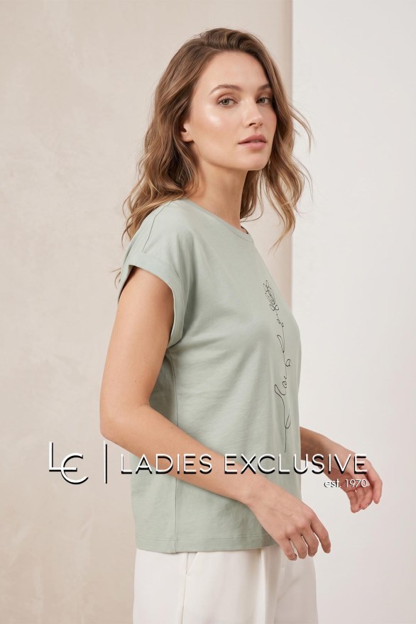 FRANSA Μπλούζα t-shirt με στάμπα αφηρημένο λουλούδι