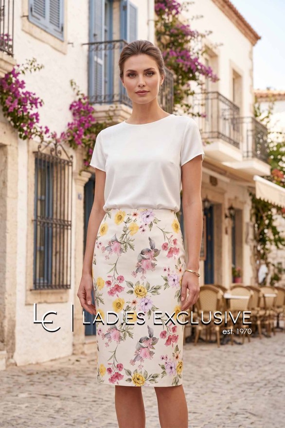 BELLA P. Φούστα βαμβακερη φλοράλ