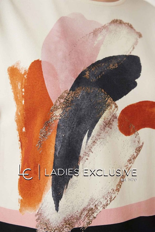 NICOLA Μπλούζα κοντομάνικη με γήινα χρώματα