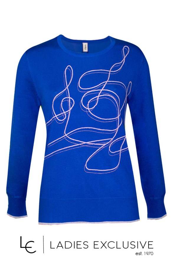 ÊTRE Μπλούζα πλεκτή με κεντημένο κλειδί σολ