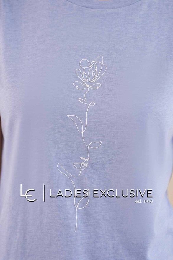 FRANSA Μπλούζα t-shirt με στάμπα αφηρημένο λουλούδι