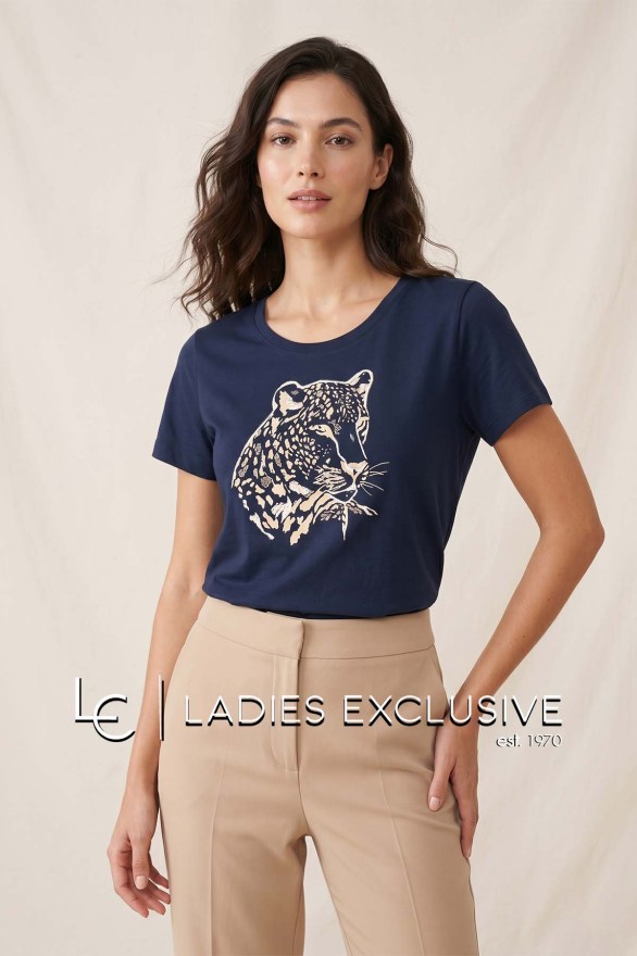 FRANSA Μπλούζα t-shirt με στάμπα τίγρη