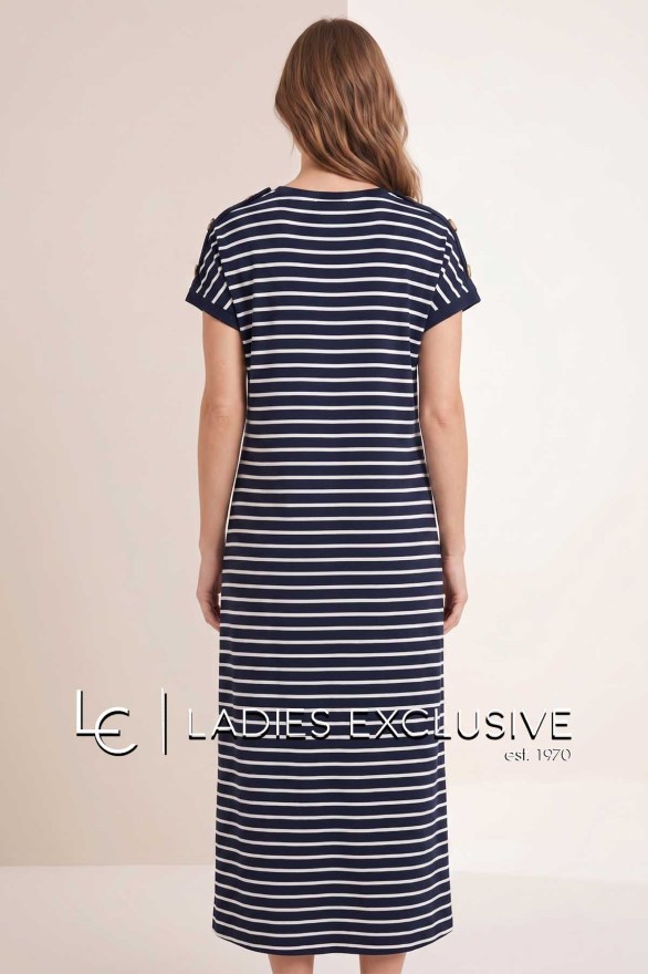 NICOLA Φόρεμα κοντομάνικο μακρύ ριγέ