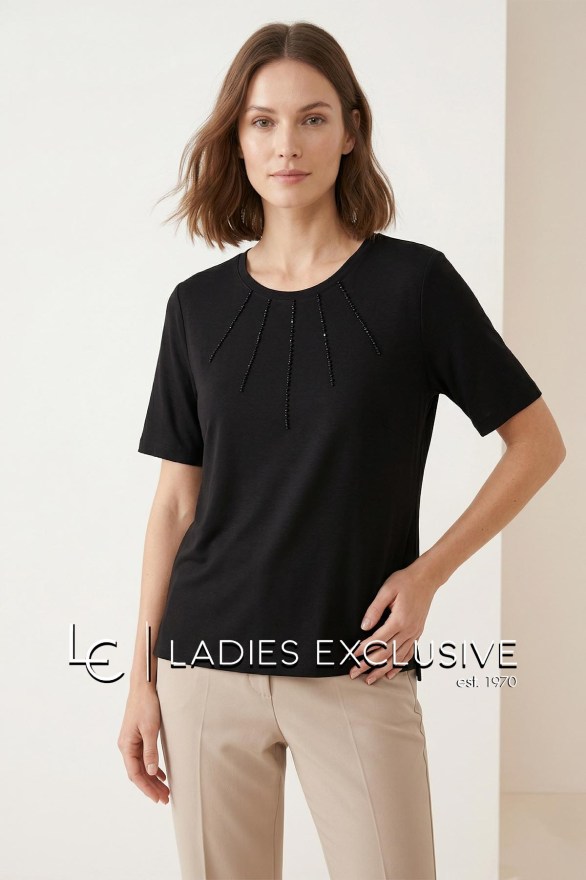 NICOLA Μπλούζα κοντομάνικη με πέρλες