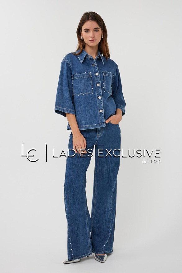 ESQUALO Πουκάμισο τζην με τρουκς