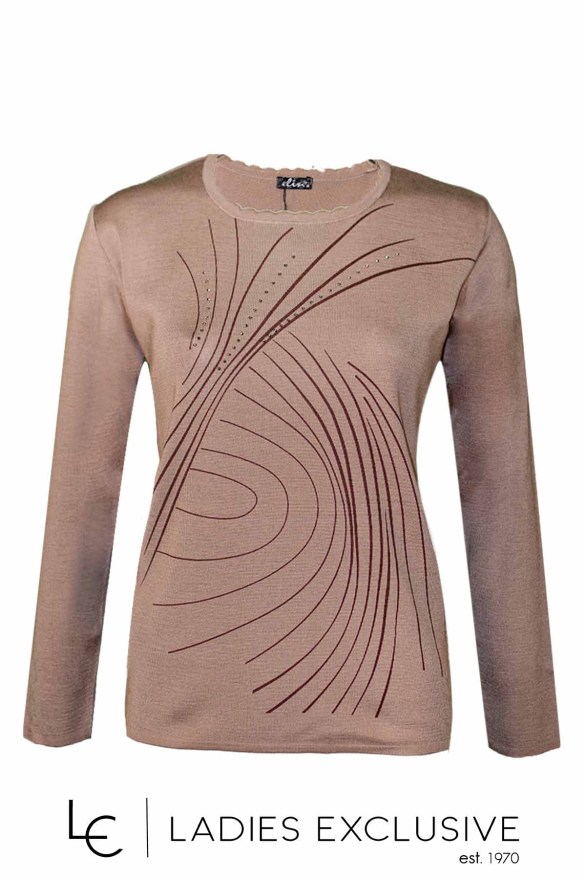 ELIN Μπλούζα μάλλινη με στάμπα γραμμές