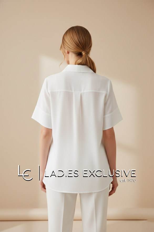 BELLA P. Μπλούζα κοντομάνικη με πέτο γιακά