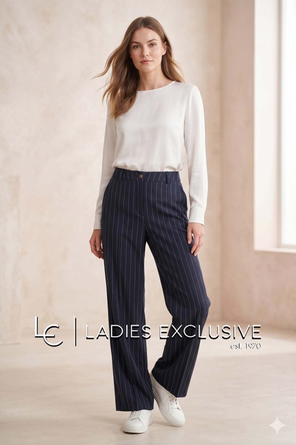 FIBES Παντελόνι κρεπ σε άνετη γραμμή