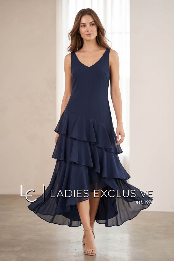 BELLA P. Φόρεμα με ράντα και βολάν