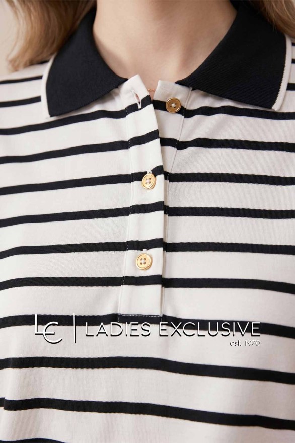 NICOLA Μπλούζα κοντομάνικη ριγέ με πόλο γιακά