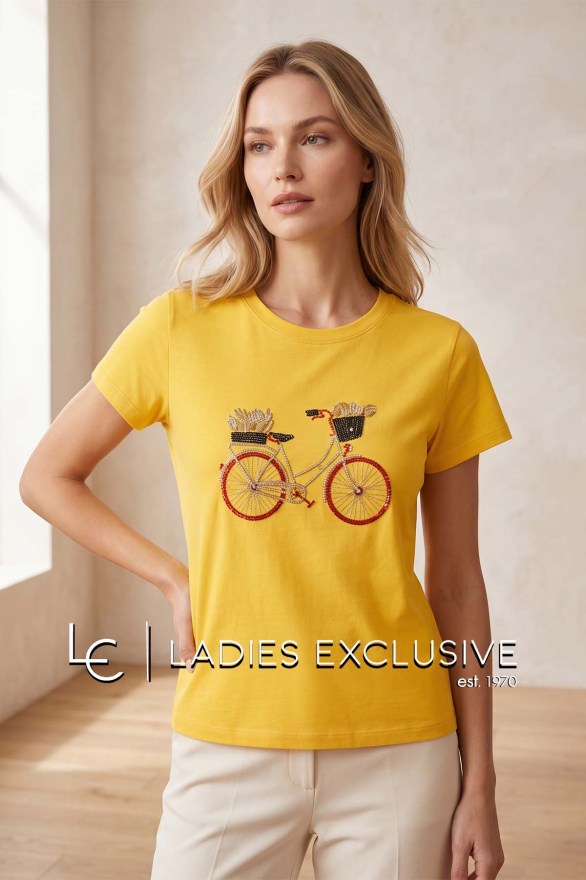 NICOLA Μπλούζα κοντομάνικη με κεντημένο ποδήλατο