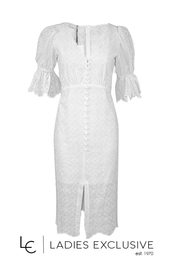 BELLA P. Φόρεμα κοντομάνικο από δαντέλα κιπούρ