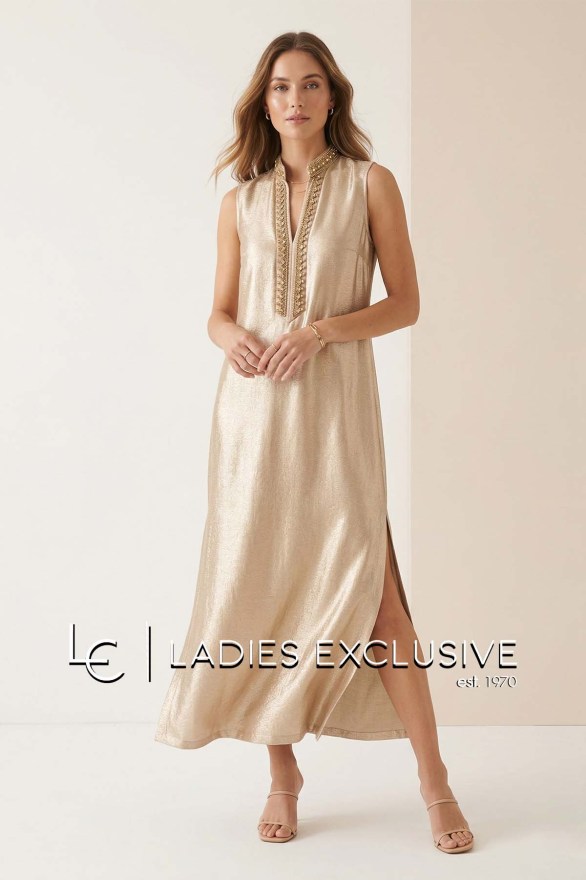 BELLA P. Φόρεμα αμάνικο μακρύ